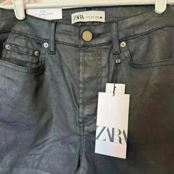 Zara women’s 4 black The Dreed Flare Pants high waist cropped NWT casual career - Picture 11 of 12